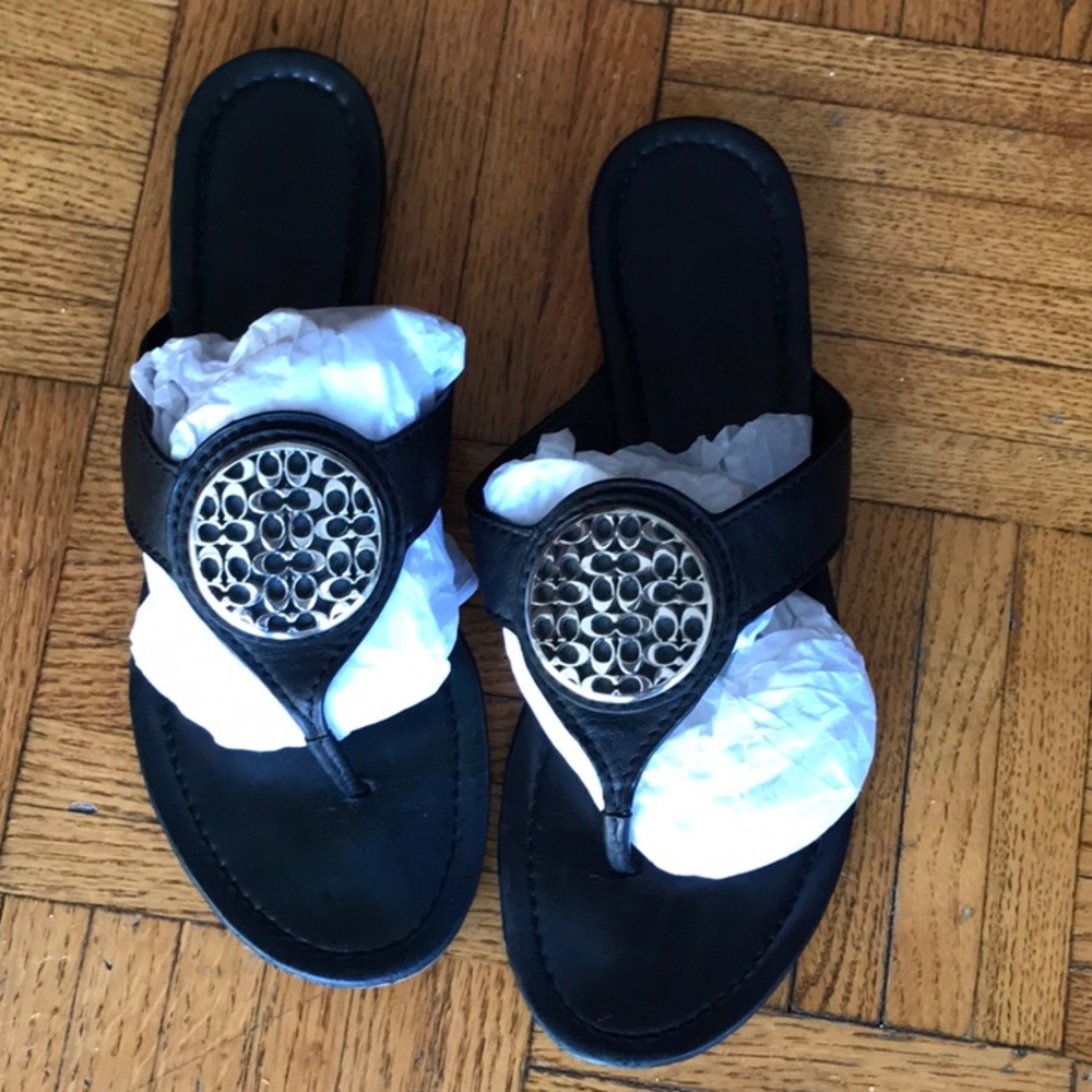 Coach leather sandals
